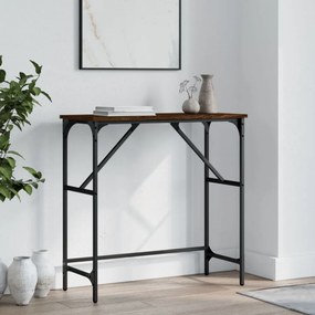 barna tölgyszínű szerelt fa tálalóasztal 75x32x75 cm