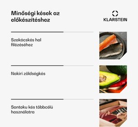 Klarstein Shibui sushi késkészlet, 15 darab, 4 kés praktikus tartozékkal