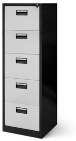 Fém irattartó szekrény, 5 fiókos SARA V5, 460 x 1630 x 620 mm, antracit-fehér