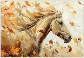 Fotótapéták 152x104 Ló az őszi levelek között
