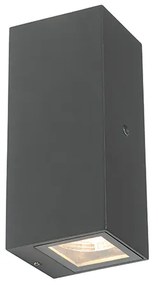 Fali lámpa szürke 2-lámpás IP44 szürkületi érzékelővel - Baleno