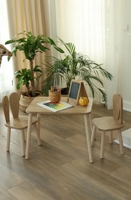 Gyermekasztal és székek 2 db Bunny One Chair Set -Brown