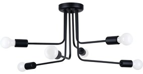Sollux SL.1452 - Csillár rúdon NORAH 6xE27/15W/230V fekete