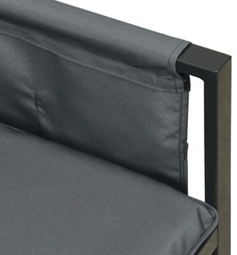 antracitszürke acél és textil kerti sarokkanapé