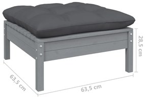 5 részes tömör fenyőfa kerti ülőgarnitúra párnákkal