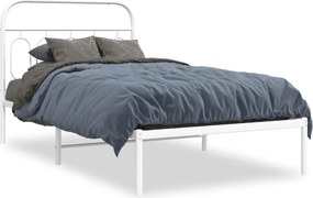 vidaXL fehér fém ágykeret fejtámlával 100x200 cm