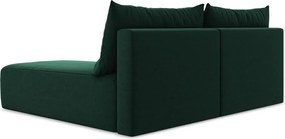 Sötétzöld bársony kinyitható-tárolóhelyes sarokkanapé (jobb oldali-heverő résszel) Kalena – Makamii
