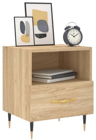 2 db sonoma tölgy színű szerelt fa éjjeliszekrény 40x35x47,5 cm