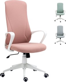 Vinsetto Forgós Irodai Szék Ifjúsági Íróasztali Szék Magasságállítós Ringató Funkcióval, Karfával és Magas Háttámlával, 62x56x110-119,5 cm Rózsaszín |