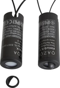 12V-os fekete rendszer 10 m 5 földbe süllyeszthető spotlámpával, LED-del, IP44 - Voltaire Linsey