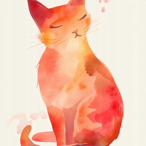 Poszter 50x50cm Akvarell macska
