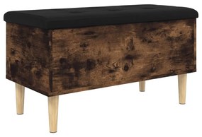füstös tölgy színű szerelt fa tárolópad 82x42x46 cm