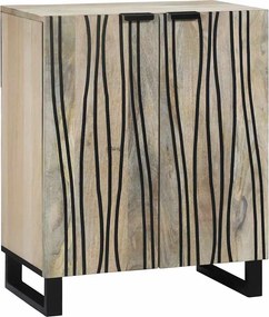 vidaXL Széf Fehér 60 x 33,5 x 75 cm Tömör Mangófát