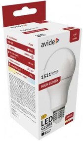 LED izzó, E27, gömb, A60, 13W, 1521lm, 3000K, AVIDE (AVLED018)