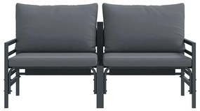 Kültéri Bútor párnával párnával 2 pcs Antracit Acél
