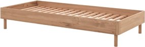 Natúr színű tölgyfa egyszemélyes ágy ágytámla nélkül ágyráccsal 90x200 cm Forrest – Vipack