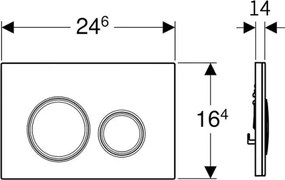 Geberit 115.884.SI.1-Sigma50 nyomólap 24,6x16,4 cm fehér/fényes króm