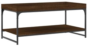 Barna tölgyszínű szerelt fa dohányzóasztal 100x49x45 cm