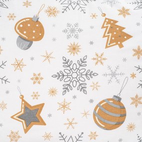4Home Flanel ágynemű Golden Xmas Night, 220 x 200cm, 2 db 70 x 90 cm, 220 x 200 cm, 2 db 70 x 90 cm