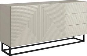 Asha komód 167 cm kétszárnyú fiókos - kasmír / fekete vázzal