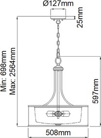 Elstead Lighting LACEY KL-LACEY-P-L-AP Függőlámpa 4x60W/E27
