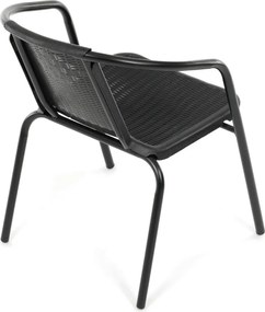 Kerti szék, fém, műanyag, fekete, AZC-H1001 BK