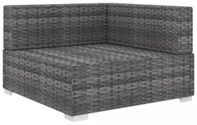 vidaXL 1 db szürke polyrattan moduláris sarokfotel párnákkal