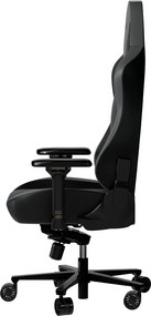 LORGAR Gamer szék, multiblokk mechanizmus, 4D karfák, 5 csillagos alumínium láb, gázlift, PU görgők, szövet műbőr, fekete-szürke