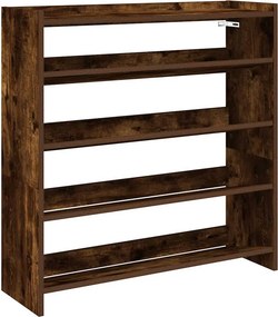 vidaXL füstös tölgy színű szerelt fa cipőtartó 80x25x81 cm
