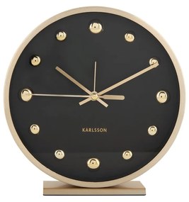 Karlsson 5970BK dizájner asztali óra/ébresztőóra fekete, átmérő 16 cm