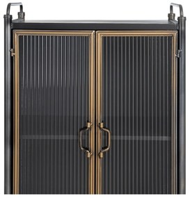 Fekete fém tálalószekrény 58x150 cm Brick – Ixia