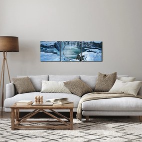 Kép - Istenek vízesése, Izland (órával) (90x30 cm)