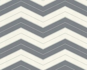 Cikk-cakk tapéta szürke-fehér 34242-3