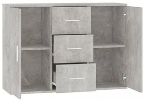 betonszürke szerelt fa tálalószekrény 91x29,5x65 cm