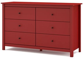Piros borovi fenyő alacsony komód 130x80 cm Misti – Marckeric