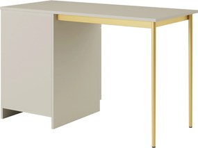 Nicole íróasztal 120 cm, egyajtós, fiókos - kasmír / arany lábak