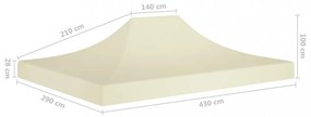 krémszínű tető partisátorhoz 4,5 x 3 m 270 g/m²