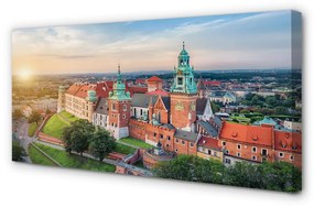 Canvas képek Krakow vár panoráma napkeltekor 140x70 cm