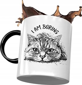 Fekete Bögre Cicával Cuki Ajándék Nyomtatott Fotóval