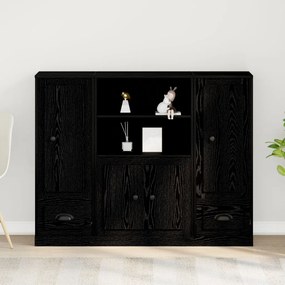 Magas szekrény Fekete Tölgy 132x35,5x103,5 cm Mérnöki Fa