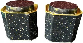 2x Dekoratív Díszdoboz Smukee Kávé Tea Szett 2db Fém 2-2