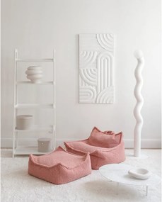 Rózsaszín buklé gyerek babzsákfotel Square – Wigiwama