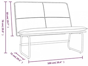vidaXL krémszínű műbőr pad 100 x 75 x 76 cm