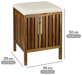 Sötét natúr színű fa szennyeskosár 38 l Fondi – Wenko