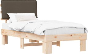 vidaXL Ágykeret Kárpitozott Fejtámlával Tópszínű 100 x 200 cm