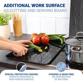 Edzett üveg tűzhely fedőlap szett 2 db-os 30x52 cm Slates – Wenko