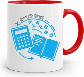 Piros Bögre Ajándék Könyvelőnek, fényképes nyomattal