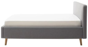 Világosszürke kárpitozott egyszemélyes ágy ágyrács nélkül 120x200 cm Mattis – Meise Möbel