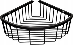 Sarok zuhanykosár, félkör alakú, fekete