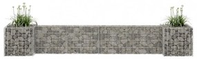 H alakú acéldrót virágtartó gabion 260 x 40 x 40 cm